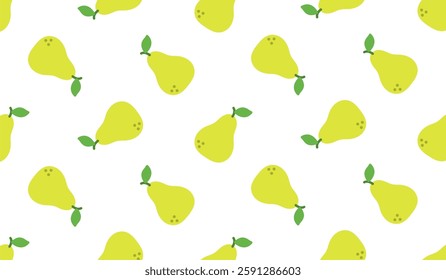 Pear seamless pattern. Fruit background. Beautiful vector print.