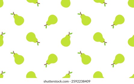 Pear seamless pattern. Fruit background. Beautiful vector print.