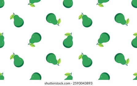 Pear seamless pattern. Fruit background. Beautiful vector print.