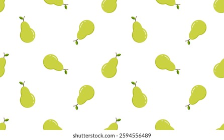 Pear seamless pattern. Fruit background. Beautiful vector print.