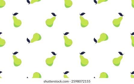Pear seamless pattern. Fruit background. Beautiful vector print.