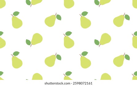 Pear seamless pattern. Fruit background. Beautiful vector print.