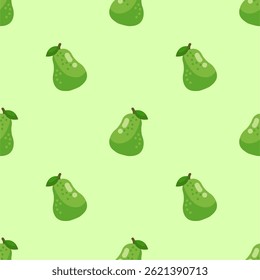 Pear seamless pattern. Fruit background. Beautiful vector print.