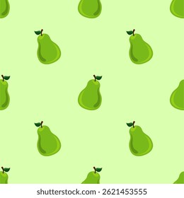 Pear seamless pattern. Fruit background. Beautiful vector print.