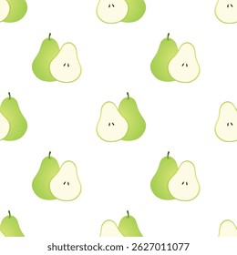 Pear seamless pattern. Fruit background. Beautiful vector print.