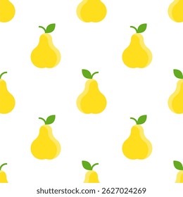Pear seamless pattern. Fruit background. Beautiful vector print.