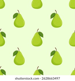 Pear seamless pattern. Fruit background. Beautiful vector print.