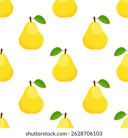 Pear seamless pattern. Fruit background. Beautiful vector print.