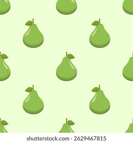 Pear seamless pattern. Fruit background. Beautiful vector print.