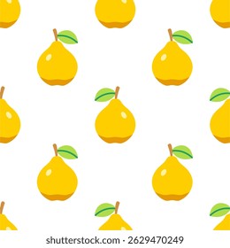Pear seamless pattern. Fruit background. Beautiful vector print.