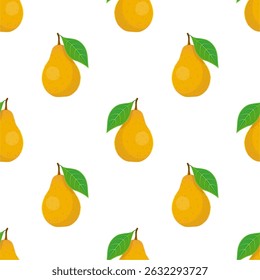 Pear seamless pattern. Fruit background. Beautiful vector print.