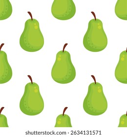 Pear seamless pattern. Fruit background. Beautiful vector print.