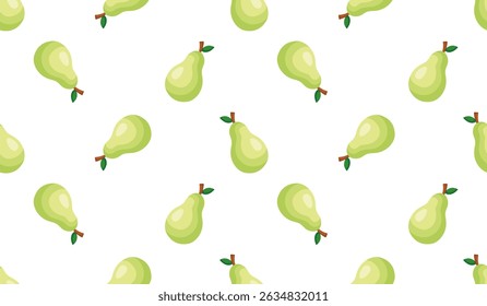 Pear seamless pattern. Fruit background. Beautiful vector print.