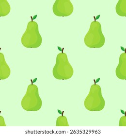 Pear seamless pattern. Fruit background. Beautiful vector print.