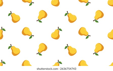 Pear seamless pattern. Fruit background. Beautiful vector print.