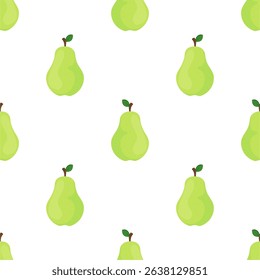 Pear seamless pattern. Fruit background. Beautiful vector print.