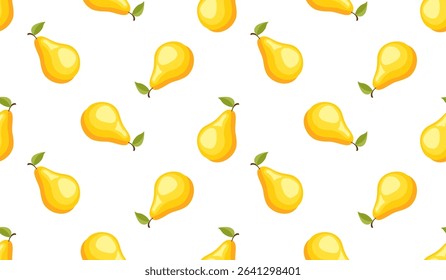 Pear seamless pattern. Fruit background. Beautiful vector print.