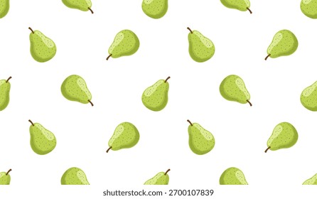 Padrão de pera sem emenda. Fundo de fruta. Bela impressão vetorial.