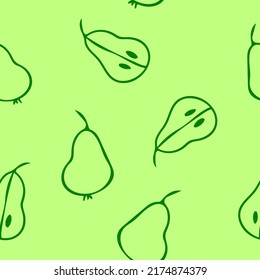 nahtloses Birnenmuster Früchte, handgezeichnet im Doodle-Stil. 