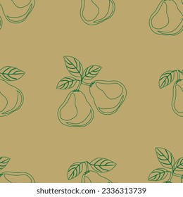 pear, seamless pattern, fruits pear seamless vector texture