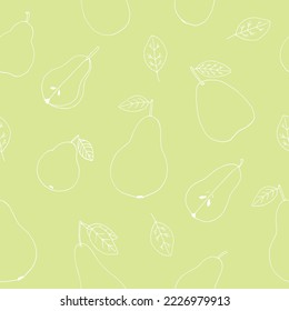 pear seamless pattern hand drawn in doodle style. 