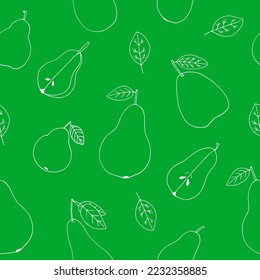 pear seamless pattern hand drawn in doodle style.