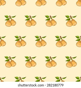 Pear seamless pattern. A healthy diet is a flat style of illustration. Isolated green food, can be used in the restaurant's menu, cooking the books, organic farming labels, packaging. 