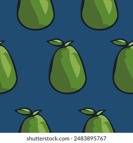 Pear seamless pattern on a solid background. Perfect for kitchen decor, fruit-themed designs, and nature-inspired projects.