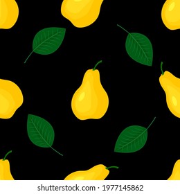 pear, seamless pattern, vector illustration