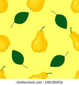 pear, seamless pattern, vector illustration