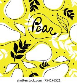 Pear seamless vector pattern