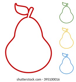 Pear. Set of line icons