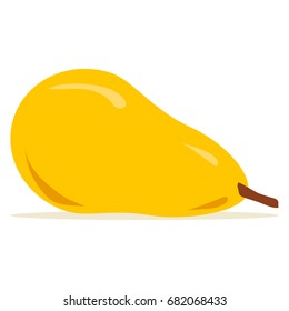 Pear, pear with shadow. Flat design, vector illustration, vector.