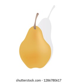 Pear with shadow. Isolated