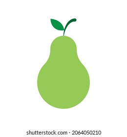 Pear shape icon. Vegetable symbol. Fruit silhouette. Food logo. Vector illustration image. Isolated on white background.