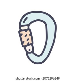 pear shaped carabiner color vector doodle simple icon