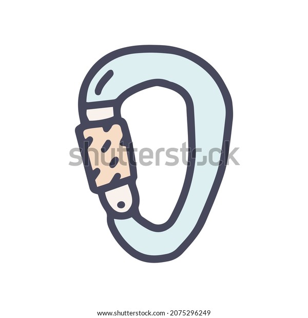 pear\
shaped carabiner color vector doodle simple\
icon