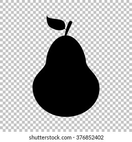 Pear sign. Flat style icon on transparent background.