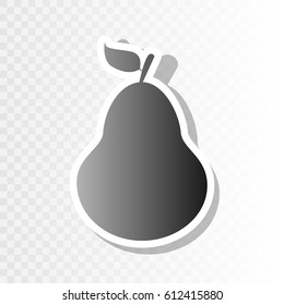 Pear sign illustration. Vector. Blackish icon on transparent background with transition.