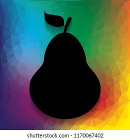Pear sign illustration. Vector. Flat style black icon on white.