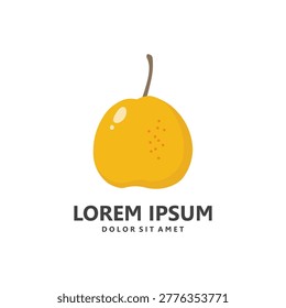 Pear Silhouette Design. Natural Pear Logo Icon.