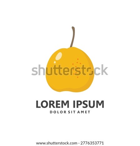 Pear Silhouette Design. Natural Pear Logo Icon.