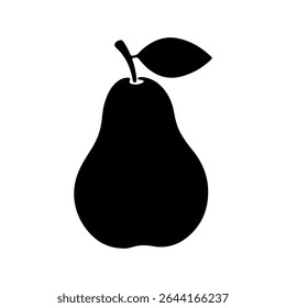 Pear silhouette icon vector flat design on white background