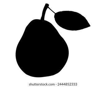 Silueta de pera Arte vectorial fondo blanco