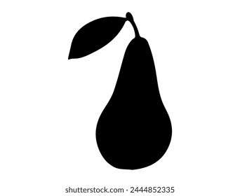 Pear silhouette vector art white background