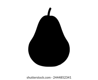 Pear silhouette vector art white background