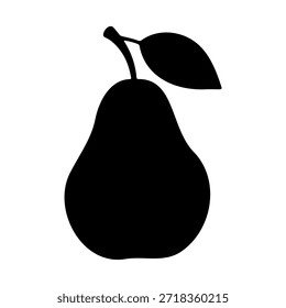 Projeto de ilustração plana do vetor da silhueta da pera.