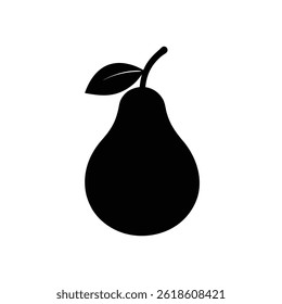 Pear silhouette vector on white background