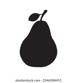 Pear silhouette white background. Pear icon vector illustration design. Pear sign.