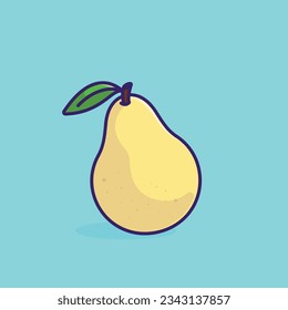 Pear simple cartoon vector illustration fruit nature concept icon isolated